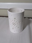 Large White Ceramic Yankee Candle Snowflake Holder Votive tea Light   