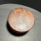 Vintage Hand Turned Wood Bowl Trinket Box With Lid Handcrafted 5   w Wood Box