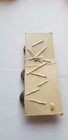  9 antique Metal Brass Reticulated Buttons Sewn On Cardboard