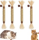 4 Pcs Silvervine Chew Sticks For Cats - Natural Dental Care And Stress Relief
