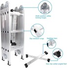 Folding Ladder 12 5ft Multi-purpose Aluminium Extension 7 In 1 Heavy Duty