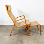 Mid Century Danish Modern Lounge Chair Finn Ostergaard Canvas Sweden Ottoman Mcm