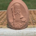 Vintage Japanese Clay Bell Dorei Monk W  Staff   Flowers Japan Art Collection