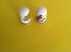 Two Vintage Bone China Thimbles - Endangered Species From The Thimble Guild