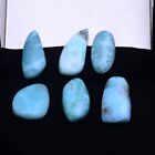 6 Pcs Natural Larimar 18mm-22mm Cabochon Untreated Loose Gemstones Wholesale Lot