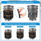 Trash Can Caddy Bag With 13 Pockets Fit 32-55 Gallon Black With Orange Edge