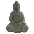 Nearly Natural Buddha Statue Indoor Outdoor Compact Stone Bohemian Style Gray