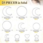 22 Pieces Dream Catcher Rings Metal Macrame Hoops Round Star Moon Heart Shape   