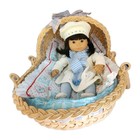 American Girl Asian Bitty Baby Twin In Moses Basket And Winter Wonderland Outfit