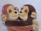 Dakin Hugging Monkeys Plush Brown Stuffed Animal Pair Set Of Two Vintage 1970s