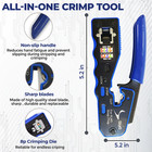 Rj45 Pass Through Crimping Tool Kit  Tester  Wire Stripper  20 Cat6 Connectors