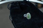 Vintage Navajo Sterling Silver Spiderweb Kingman Turquoise Long Ring