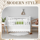 White Scalloped Crib Skirt 28 x 52  14  Drop Pleated Dust Ruffle Split Corners