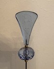 Antique vintage Style  Handcrafted 9  Hatpin-blue Glass With Etched Lady