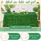 Preboun Green Taffeta Leaf Petal 3d Tablecloth 90x132 Inch Rectangle Event
