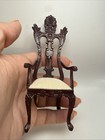 Dollhouse Miniature 1 12 Scale Bespaq Ornate Carved Wooden Upholstered Chair