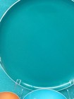 Set Of 4 Vintage Mid Century Emalox Norway Enamel Aluminum Bowls   Platter