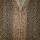 Chico s Silk Cardigan Sweater Women   s Size 3  xl  Brown Geometric Pattern Sheer