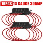 10 Pack 14 Gauge In-line Atc ato Fuse Holder 30 Amp Blade Fuse Cover 12v