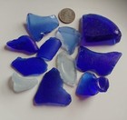 Cobalt Blue Genuine Sea Beach Glass Lot  Surf Tumbled  Craft Quality  Nyc 