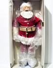 Vtg 30s Style Christmas Coca Cola Bottle Santa Claus Posable Doll  Stand  Box