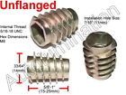 E-z Lok 5 16-18 Die Cast Zinc Hex Drive Threaded Insert Wood Flanged Unflanged