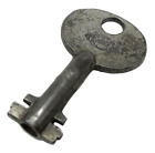 Antique Vtg Corbin Lock Co Barrel Double Cut Side Skeleton Padlock Trunk Key P63