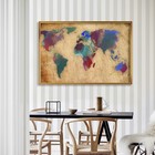 Retro World Map Print Poster Home Office Wall Mural Decoration Hanging Picture