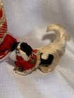 Rare Court Lady Leading A Japanese Chin Dog Festival Doll 10  Meiji Era Lot Of 2