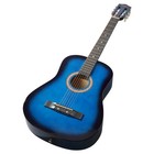 Blue 38-inch Round Acoustic Guitar With Picks  Capo  Case  Tuner  And Strap