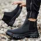 Waterproof Work Boots For Men Slip-on Steel Toe Shoes Safety Footwear Anti-slip