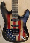 New Leo Jaymz Strat - Full Size Single Cut Electric Guitar - W amazing Us Flag 