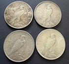 4-coin Lot 1922 Peace Silver Dollars 90  Silver  1 Us Coins     Circulated  p7 