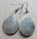 Ren Medieval Bellydance Silver Alloy Dangle Earrings With Lapis Lazuli Stones