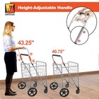 Folding Grocery Cart With Steel Frame Extra Large Basket 90 Lb Capacity