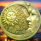 1 Year Sobriety Coin Brass Aa Chip Medallion Alcoholics Anonymous One Year Sober