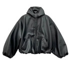 Saint Of Michael Hooded Faux Leather Jacket  Men s Oversized Streetwear Coats