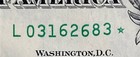 Error Pin Hole Green     star Note Over Inking Fancy Serial Number One Dollar Bill