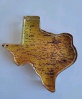 Vintage Texas Map Glass Paperweight State Shape Amber 4  Felt Bottom Usa