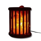 Himalayan Salt Lamp Wooden Basket Pink 9  Night Light Home Spa Decor Affordable