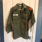 Vintage Us Army Og-107 Utility Shirt Cooper Sgt Patches Vietnam Era Military