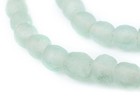River Aqua Recycled Glass Beads 11mm Ghana African Sea Glass Clear Round