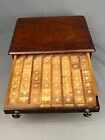 1875 Antique 3-drawer Wood Watchmakers Jewelers Cabinet Chest   130 Compartment