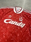 Vintage Adidas Liverpool Fc 1990 91 Home Soccer Jersey Candy Red Size Medium