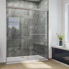 Sunny Shower 60  X 72  Sliding Shower Door Bypass Brushed Nickel Clear Glass