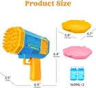 2 Pack Rocket Bubble Machine Guunns With Lights Kids Outdoor Summer Party Toy Se