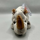 Ty Spike The Rhino Beanie Baby 1996 Plush Toy Stuffed Animal Mwmt Gray