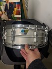 Later 1970s Ludwig  Acrolite Blue   Olive Badge 5   x14    Snare Drum With Extras