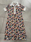 Vintage 1960s Goldworm Saks 5th Ave Fox Print Italy Grapes Shirtdress Polo Mod 8