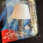 New   2 Dollhouse Miniature House 12v Electric Silver Table Lamps With Shades